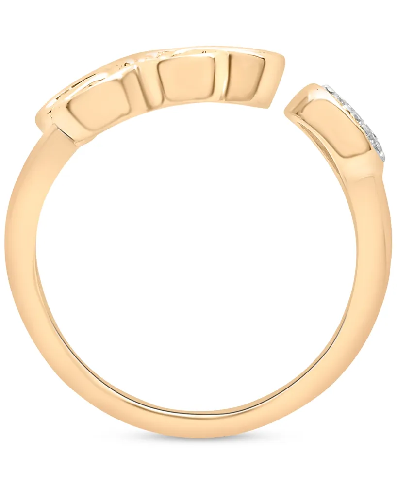 Wrapped Diamond Flower Cuff Ring (1/6 ct. t.w.) in 14k Gold, Created for Macy's