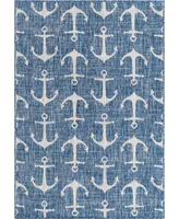 Bayshore Home Outdoor Shore Ahoy 7'10" x 11' Area Rug