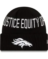 Men's New Era Black Denver Broncos Team Social Justice Cuffed Knit Hat