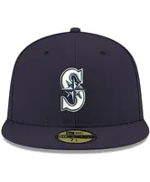 Men's New Era Navy Seattle Mariners Logo White 59FIFTY Fitted Hat
