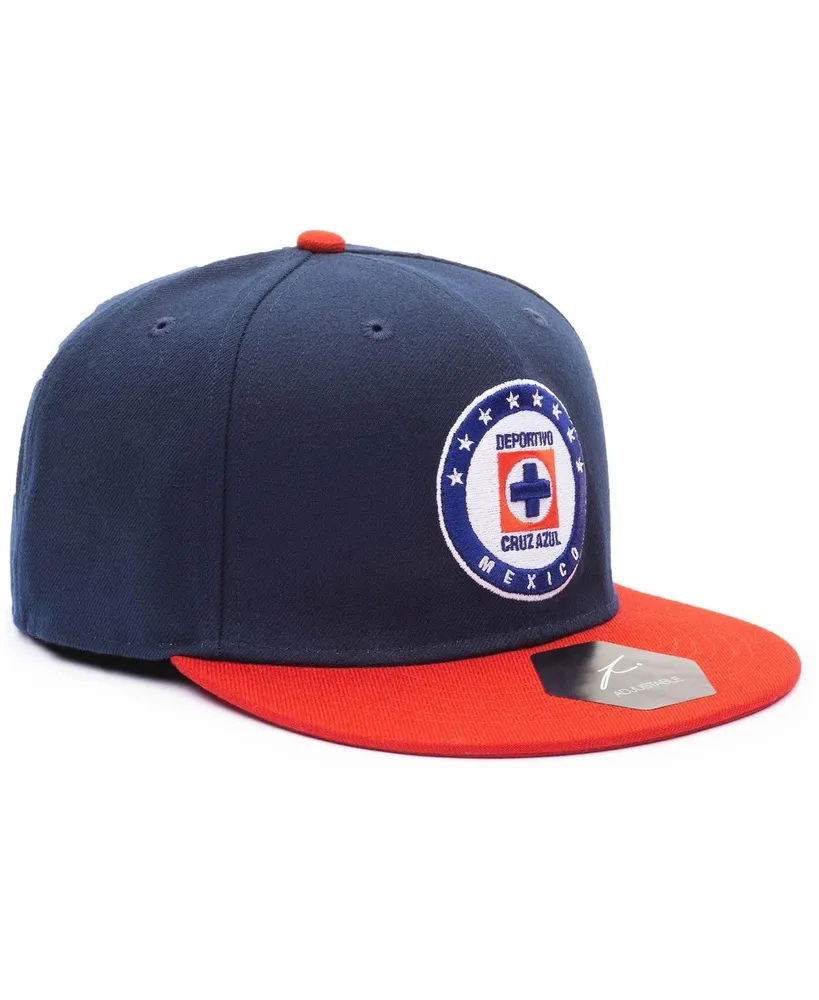 Men's Navy and Red Cruz Azul Team Snapback Adjustable Hat