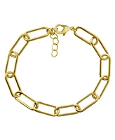 18K Gold Plated or Silver Plated Oval Link Bracelet