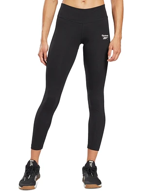 Reebok Women's Mid-rise Full Length Small Logo Leggings