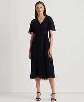 Lauren Ralph Women's Belted Georgette Dress