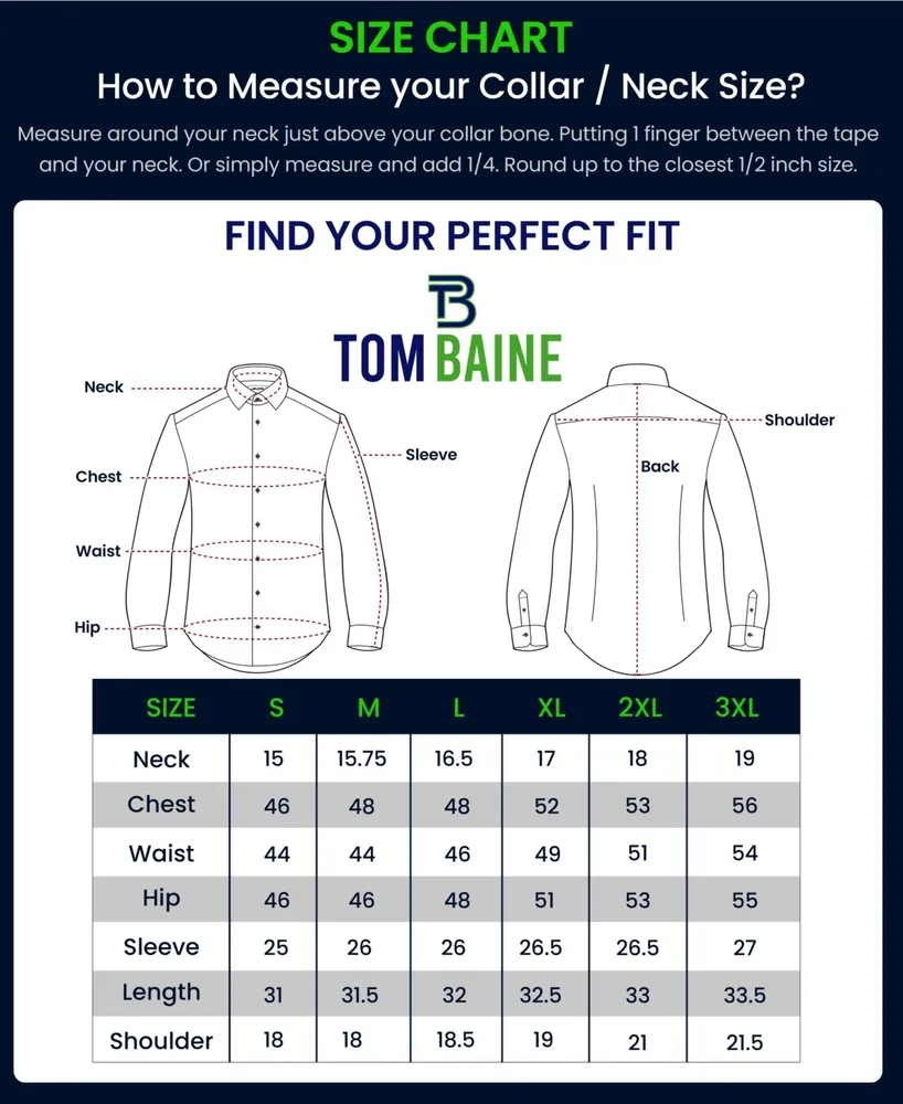 Tom Baine Men's Slim Fit Performance Geometric Button Down Shirt