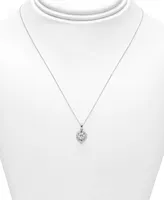 Diamond Halo 18" Pendant Necklace (5/8 ct. t.w.) in 14k White Gold