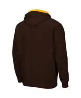 Men's Colosseum Brown Wyoming Cowboys Arch & Logo 3.0 Full-Zip Hoodie