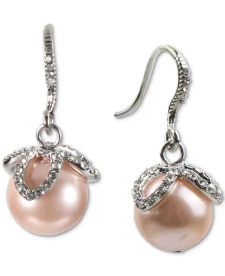 Charter Club Imitation Pearl & Crystal Drop Earrings, Created for Macy's