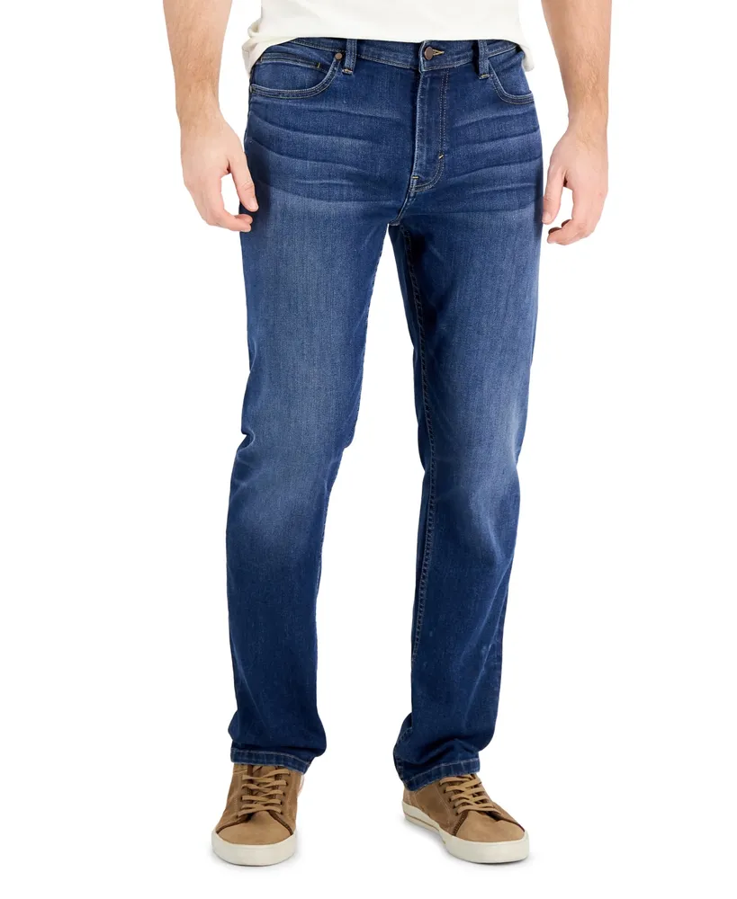 Alfani Men's Jon Medium Wash Straight Fit Stretch Jeans, Created for Macy's