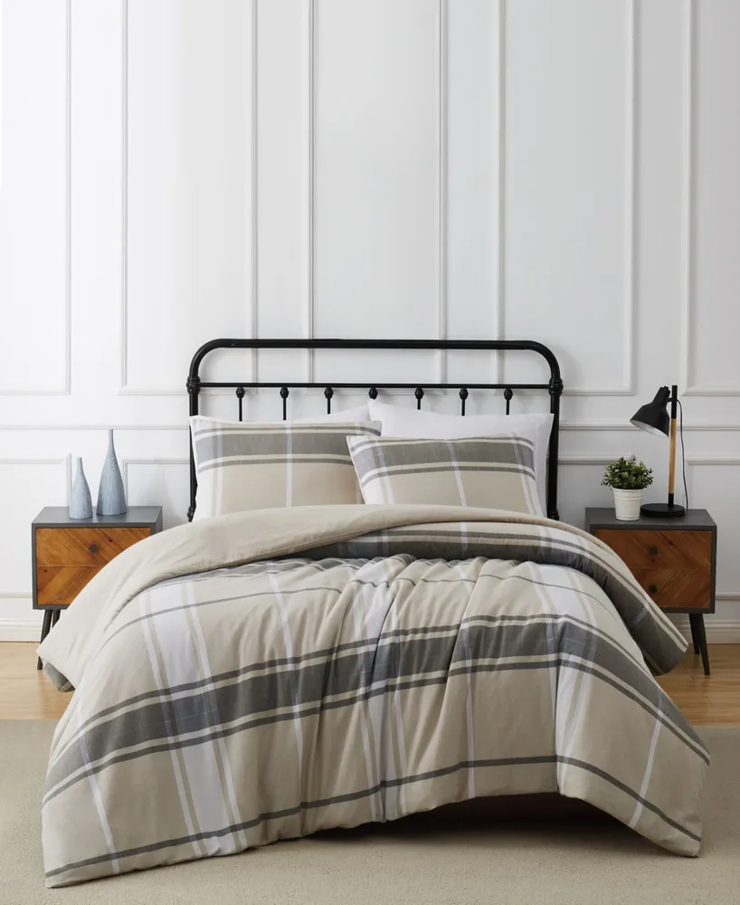 Truly Soft Preston Plaid Piece Flannel Duvet Cover Set