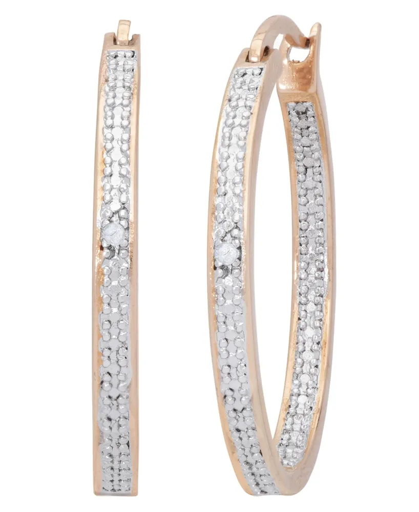 Diamond Accent Round Hoop Earrings