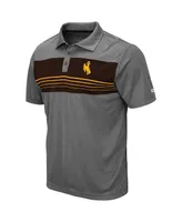 Men's Colosseum Heathered Charcoal Wyoming Cowboys Smithers Polo Shirt