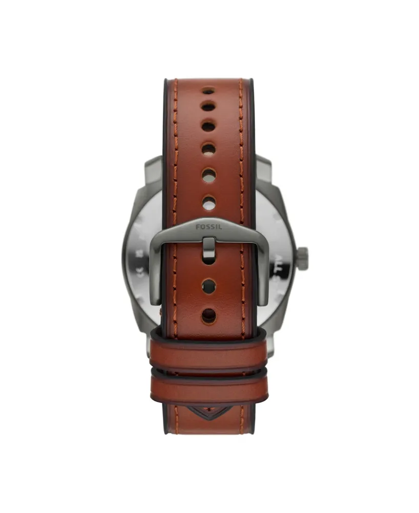Fossil Men's Machine Brown Leather Strap Watch 42mm