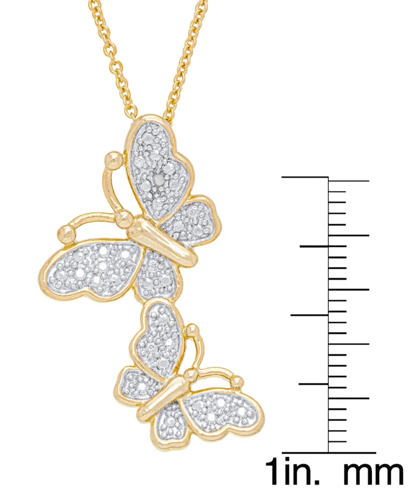 Macy's Women's Diamond Accent Butterfly Pendant Necklace