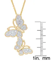 Macy's Women's Diamond Accent Butterfly Pendant Necklace