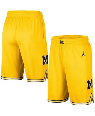 Men's Jordan Maize Michigan Wolverines Replica Team Basketball Shorts