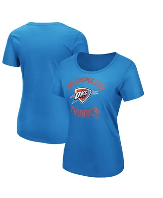 Women's Majestic Blue Oklahoma City Thunder The Main Thing T-shirt