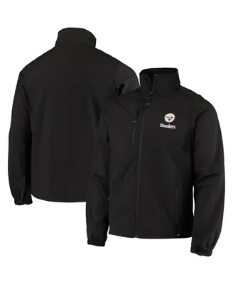 Men's Dunbrooke Black Pittsburgh Steelers Circle Softshell Fleece Full-Zip Jacket