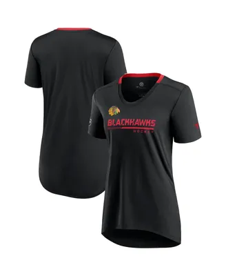 Women's Fanatics Black Chicago Blackhawks Authentic Pro Locker Room T-shirt