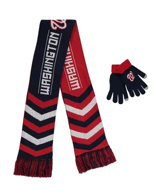 Men's and Women's Foco Navy Washington Nationals Glove and Scarf Combo Set