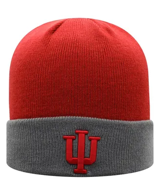 Men's Top of the World Crimson, Gray Indiana Hoosiers Core 2-Tone Cuffed Knit Hat