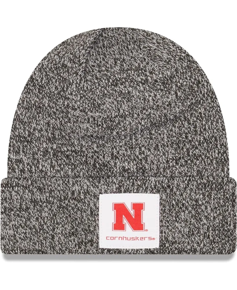 Men's New Era Heathered Black Nebraska Huskers Hamilton Cuffed Knit Hat