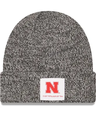 Men's New Era Heathered Black Nebraska Huskers Hamilton Cuffed Knit Hat