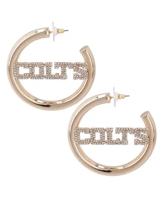 Women's Gold Indianapolis Colts Team Hoop Earrings