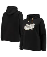 Women's Fanatics Black New Orleans Saints Plus First Contact Raglan Pullover Hoodie