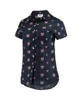 Women's Foco Navy Washington Nationals Floral Button Up Shirt