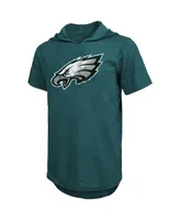 Men's Majestic Threads Jalen Hurts Midnight Green Philadelphia Eagles Name and Number Tri-Blend Hoodie T-shirt