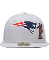 Men's New Era Gray England Patriots City Describe 59FIFTY Fitted Hat