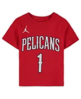 Toddler Boys and Girls Jordan Zion Williamson Red New Orleans Pelicans Statement Edition Name and Number T-shirt