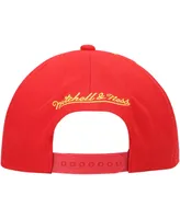 Men's Mitchell & Ness Red Houston Rockets Hardwood Classics Earthquake Snapback Hat