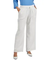 Jm Collection Petite Cotton Gauze Wide-Leg Pants