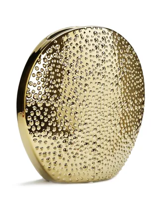 Round Textured Vase - Gold