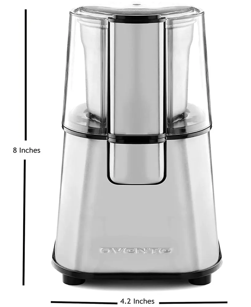 Ovente Electric 2.1 Ounce Coffee Grinder - Silver