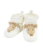 Hudson Baby Baby Boys Unisex Baby Animal Fleece Booties 2-Pack