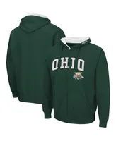 Men's Colosseum Green Ohio Bobcats Arch Logo 3.0 Full-Zip Hoodie