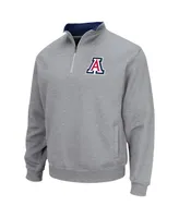 Men's Colosseum Heathered Gray Arizona Wildcats Tortugas Team Logo Quarter-Zip Jacket