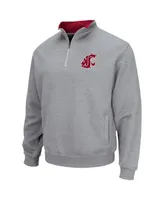 Men's Colosseum Heathered Gray Washington State Cougars Tortugas Team Logo Quarter-Zip Jacket