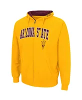 Men's Colosseum Gold-Tone Arizona State Sun Devils Arch Logo 3.0 Full-Zip Hoodie