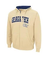 Men's Colosseum Gold-Tone Georgia Tech Yellow Jackets Arch Logo 3.0 Full-Zip Hoodie