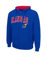 Men's Colosseum Royal Kansas Jayhawks Arch & Logo 3.0 Full-Zip Hoodie