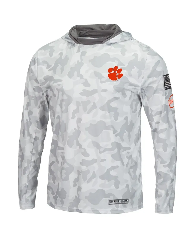 Men's Colosseum Arctic Camo Clemson Tigers Oht Military-Inspired Appreciation Long Sleeve Hoodie Top