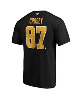 Men's Fanatics Sidney Crosby Black Pittsburgh Penguins Big and Tall Captain Patch Name Number T-shirt