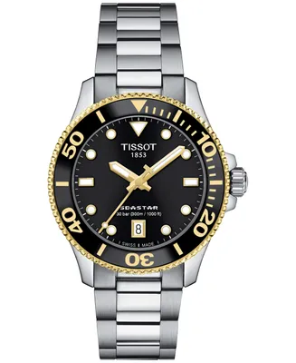 Tissot Unisex Seastar Silver-Tone Stainless Steel Bracelet Watch 36mm