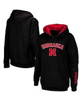 Women's Nebraska Huskers Arch and Logo 1 Pullover Hoodie