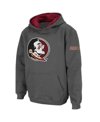 Big Boys Stadium Athletic Charcoal Florida State Seminoles Logo Pullover Hoodie