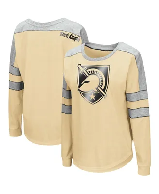 Women's Colosseum Gold Army Black Knights Trey Dolman Long Sleeve T-shirt